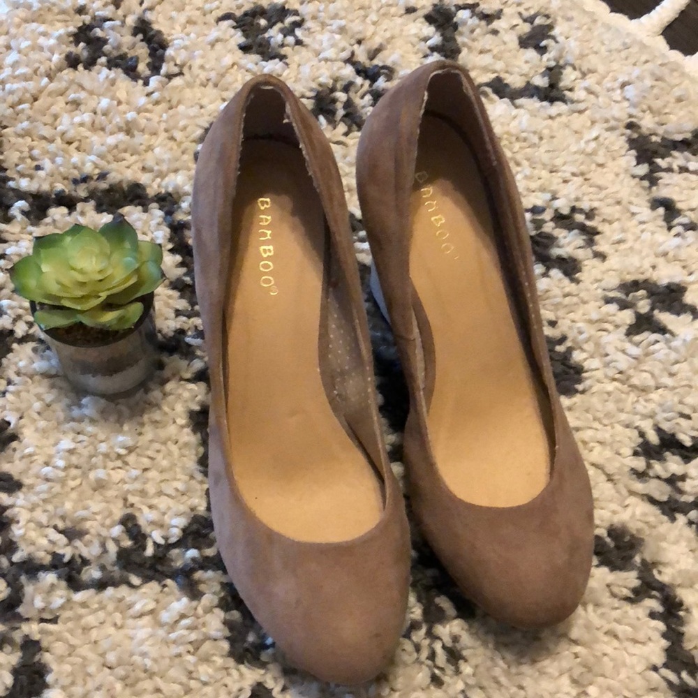 Bamboo Suede platform Wedges